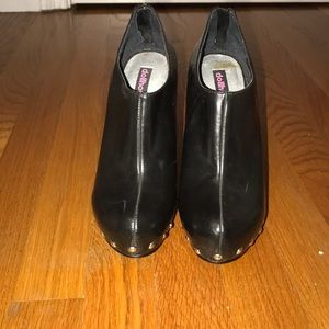 Black leather ankle boots